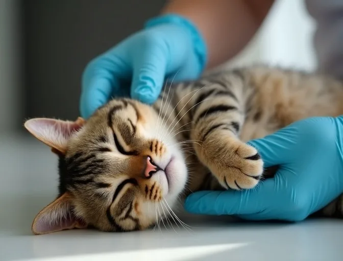Specialist carefully handling a deceased cat with dignity in Hughesdale